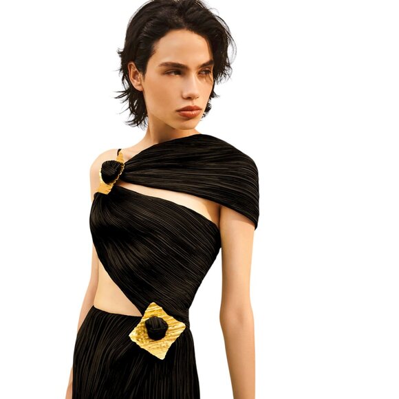 Cult Gaia Loah pleated cut-out dress Size S NEW - Picture 4 of 13